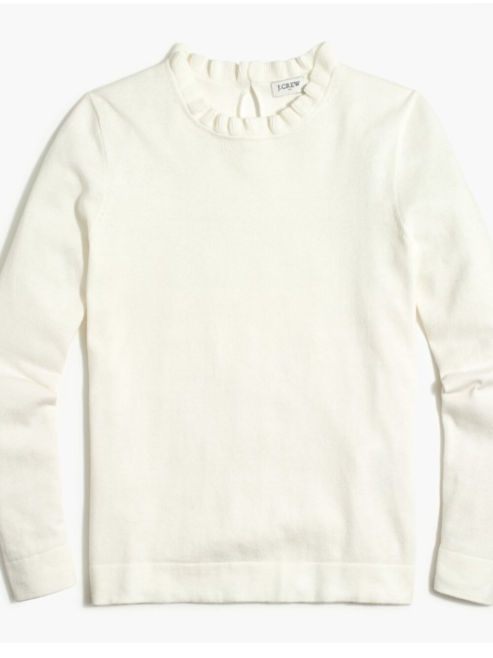 J.Crew Factory Ivory Ruffleneck Cotton Sweater - Size XXL - NWT